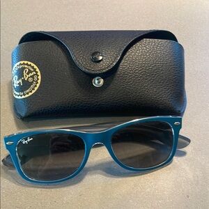 Ray-Ban Blue Wayfarer Sunglasses with Black Lenses